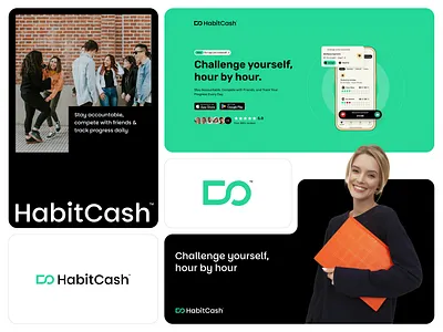 Sleek logo for HabitCash branding cash finance habit infinity lineart logo minimalist modern tracking