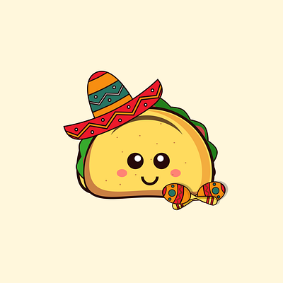 Mini Taco branding design illustration logo mexico sombrero taco tacos