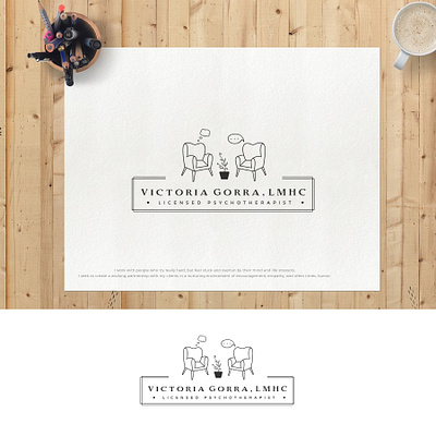 Victoria Gorra LMHC branding logo minimal vector