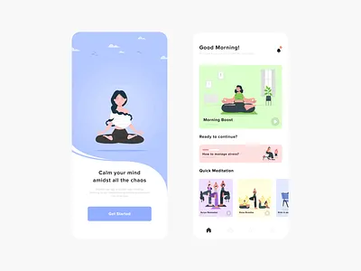 Meditation App UI app design branding figma meditation app podcast app ui ux