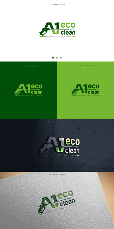 A1 Eco Clean branding logo minimal vector
