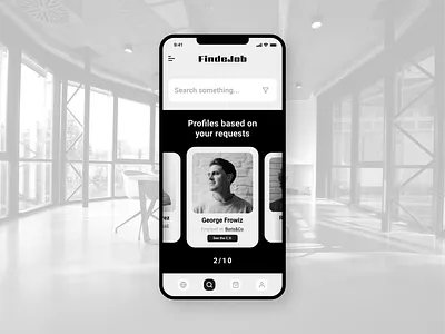 Job Listing - UI Design app app design blacknwhite curriculum cv dailyui job minimal mobile recruit ui uiux work