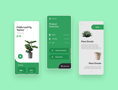 Plant Shop App UI Design Concept app design mobile app design mobile app ui mobile app ui design mobile application plant shop app design plant shop design shop app design shop website ui ui design ui ux user interface design