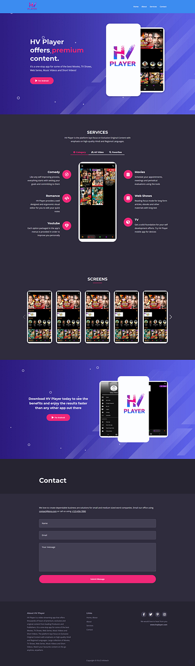 HV Player entertainment app video