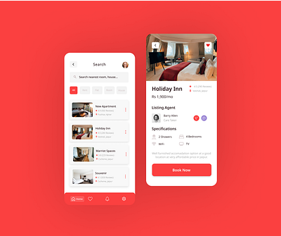 Hotel Booking App Design app ui branding color typography ui ui design uidesign uiux user experience userinterface