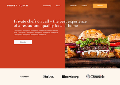 The Burger Munch branding burgers ui ux design web design