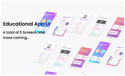 Educational App UI app apple background design concept app concept art design education education app educational app figma illustration ios ui ui design uidesign uidesigns vector waves