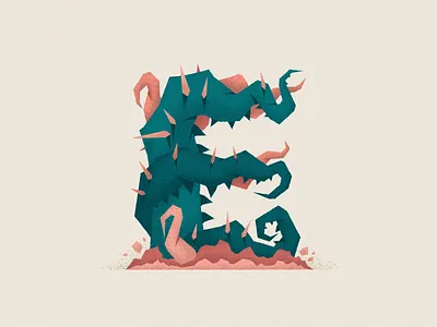 Monstography - E 36daysoftype character flat illustration illustrator minimal type typeface typography vector