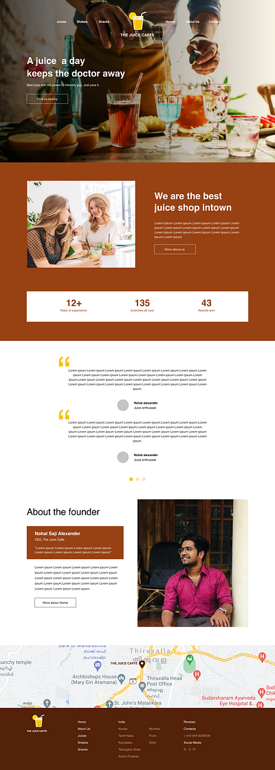 Juice Caffe branding ui ui design ux design web design