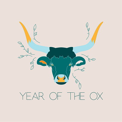 Year of the ox art artist branding design flat graphic design illustration illustrator minimal vector