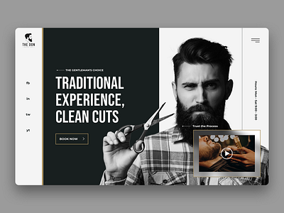 The Don Barber Shop barber barber shop haircut hairstyle landing page logo web design website