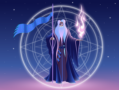 The Wise Man blue character children book illustration childrens illustration computer art computer games computer graphics digital illustration fire flag games illustration old man pink stars starwars university warlock wise man wizard