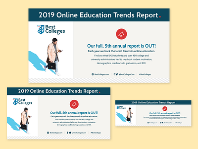 BestColleges.com | 2019 EDU Trends Social Media Post advertising announcement college education facebook post linkedin post report social media social media design twitter post webinar