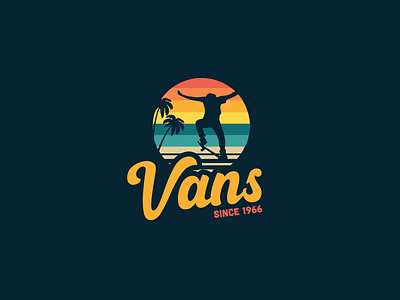 Vans Retro Logo Re-Design | Dribbble Weekly Warm-Up beach cali design dribbbleweeklywarmup logo retro shoes skate skateboard vans vintage