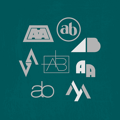 Monograms AA-AB branding illustrator lettermark logo design logos logotype monogram typography