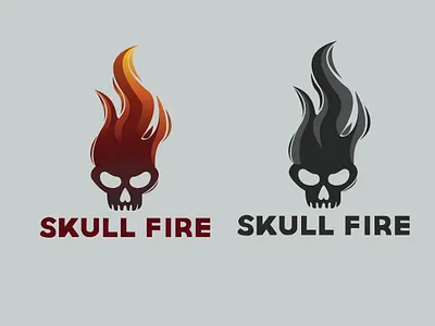 Skull Fire branding design illustration logo vector