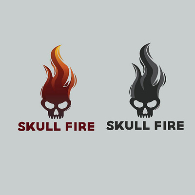 Skull Fire branding design illustration logo vector