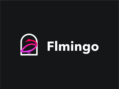 flamingo akdesain creative falminggo flame flaming flaminggo flamingo logo flamingos logo design logo type minimal negative space pink wall window