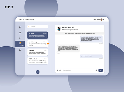 Daily UI 013 - Direct Messaging dailyui dailyui 013 dailyui013 dailyuichallenge direct messaging patient ui design