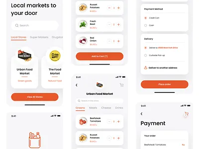 Groceries Delivery App app clean design digital interaction layout mockup product design ui