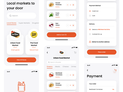 Groceries Delivery App app clean design digital interaction layout mockup product design ui