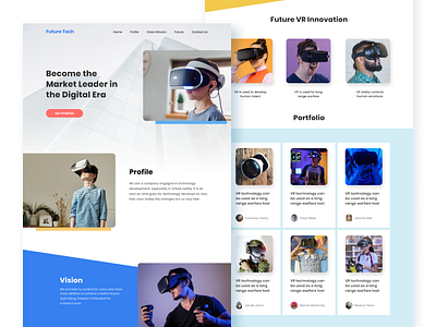 Future Tech Website Design business company branding corporate digital future holding innovation landing page leader techno ui design vr web design