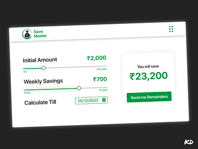 Saving Calculator adobe xd calculator design figma logo saving money savings savings app simple slider ui