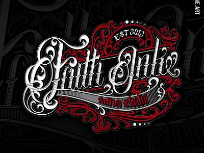 Faith Ink lettering lettering logo scriptfont tattoo design tattoo lettering tattoo logo tattoo script