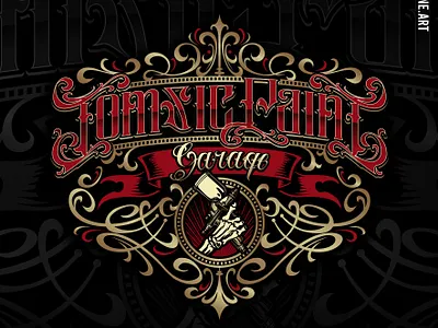 Tomsic Point Garage blackletter custom lettering lettering lettering logo script tattoo lettering