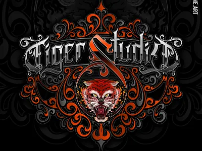 Tiger Studio blackletter custom lettering lettering lettering logo logo neo traditional tattoo tattoo art tattoo lettering