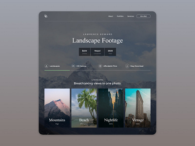 Photography Landing Page design landing page landing page ui landingpagedesign photography photography website ui uidesign uiuxdesign unsplash ux