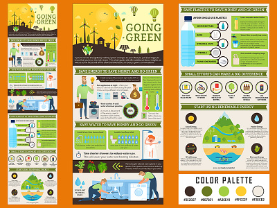 Going Green Infographic Design branding color color pallet design flat going green graphic design graphic designer illustrator infographic infographic design infographics photoshop