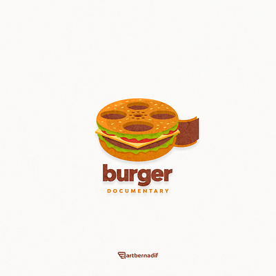 Burger documentary logo combination animation app branding burger design documentary film flat icon illustration logo ui vector