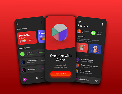 Alpha Task Management design ui ux