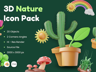 3D Nature Icon Pack