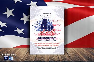 4th of July invitation template 4th of july 4th of july flyer 4th of july pary flyer adobe photoshop design independence day flyer microsoft word party flyer