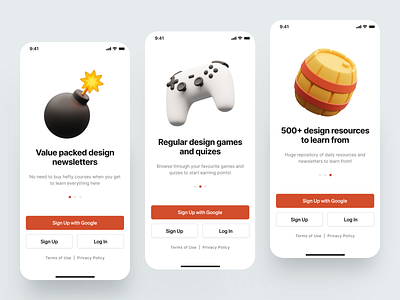 3D Onboarding Experience 3d 3d art app blender design dribbble figma illustration onboarding ui uidesign userinterface