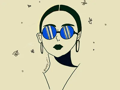 Girl with Goggles idea illustration minimal minimalist simple sketch sketching symbol vector