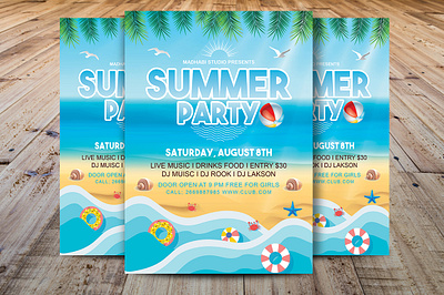 Summer Party Flyer adobe photoshop design microsoft word party flyer pool party flyer summer camp summer flyer summer party summer party flyer
