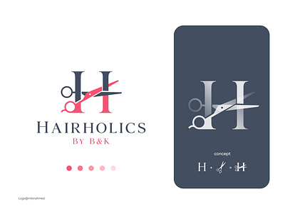 Hairholics (Hair Salon Logo Concept) barber logo barbershop logo beauty salon beauty salon logo best logo designer brand branding conceptual logo creative logo creative salon logo devignedge hair cut company logo hair salon logo logo logo design logo ideas logotype premium barbershop logo premium hair salon logo salon logo