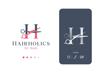 Hairholics (Hair Salon Logo Concept) barber logo barbershop logo beauty salon beauty salon logo best logo designer brand branding conceptual logo creative logo creative salon logo hair cut company logo hair salon logo logo logo design logo ideas logotype premium barbershop logo premium hair salon logo salon logo