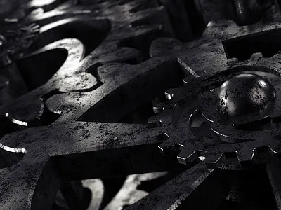 Inside the mechanism cogwheel contrast dark design flywheel gears graphic inside mechanism metal rotation