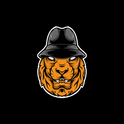 hat lion illustration animation artwork awesome design branding design for sale illustration illustrator teedesign vector