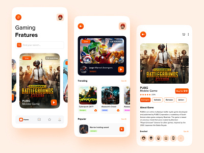 Mobile Gaming App app design app ui branding game game design gaming app illustration ios app design minimal mobile app mobile app design mobile gaming app pubg pubg app trendy design ui ui design uiux ux ux design