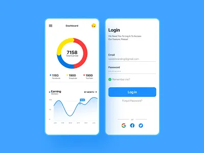 Mobile Analytics Dashboard Design dashboard dashboard design login login page mobile analytics mobile dashboard mobile dashboard design mobile login page mobile ui product design sadekbranding sadekhr sadekhr5 ui ui design
