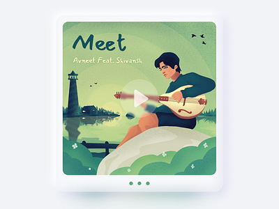 Meet - Album Cover Art album art cover creative design dribbble graphic green illustration lake lighthouse love mandolin music old romantic school vector video vinyl