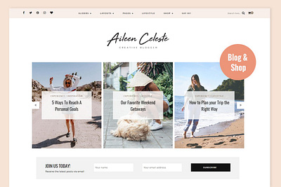 Aileen - A Personal Blog & Shop blog blog design blog template blog theme blogging web themes website wordpress wordpress blog wordpress theme