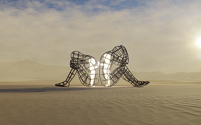 3D Love – sculpture rendering for Alexander Milov 3d blender burning man child famous inner child render sculpture