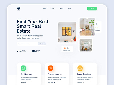 Real Estate Company Landing Page design landing page landing page design minimal modern design realestate realestateagent ui uiux web webdesign