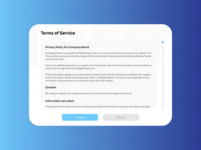 DailyUI #89 - Terms of Service adobexd daily 100 challenge daily ui dailyui dailyuichallenge figma terms of service ui ux ui design uidesign uiux uxdesign